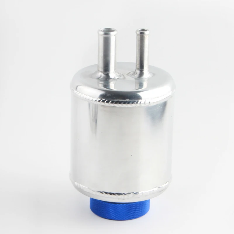 Universal Fuel Cell Racing Power Steering Tank Pump Aluminum Breather Tank FLUID RESERVOIR Tank With Brackets oct16