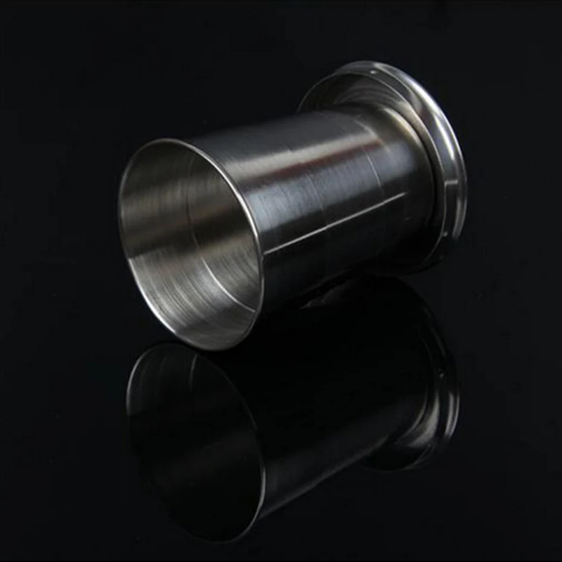 Portable Stainless Steel Collapsible Folding Cup Mug Travel Outdoor Water Bottle