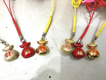 

Hot Sale 50 pcs Charms Bell Pendant With Strap Cellphone DIY Key Chains XX-17
