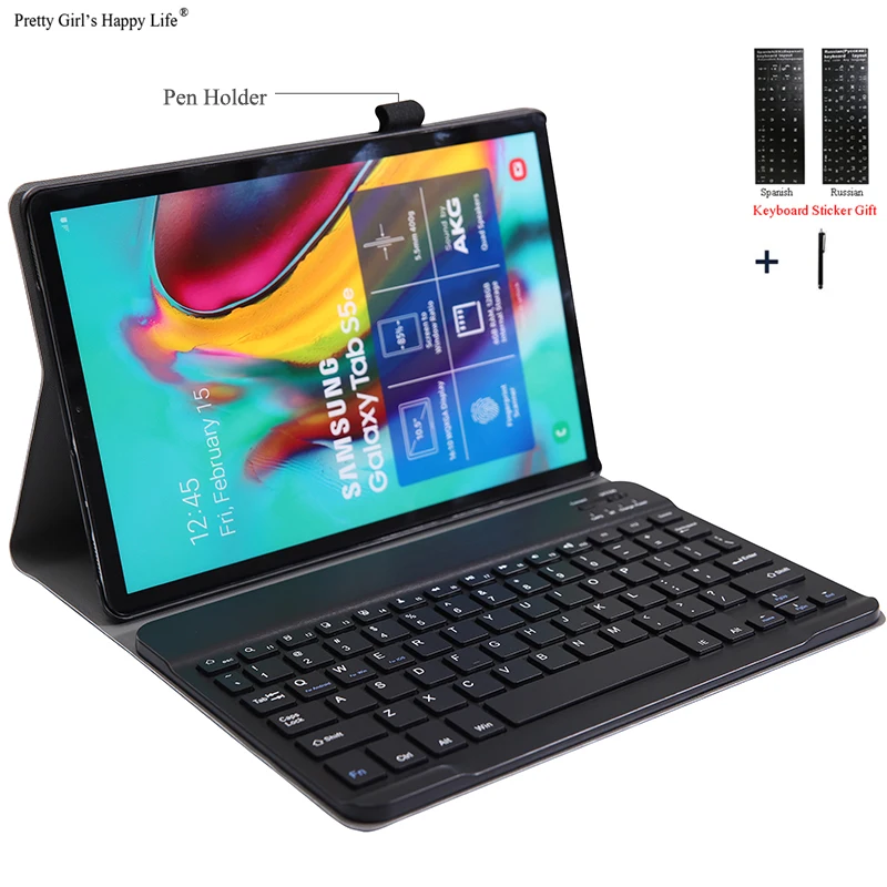 Кожаный чехол для Samsung Galaxy Tab S6 Lite 10 4 дюйма съемный с Wi Fi Bluetooth клавиатурой и