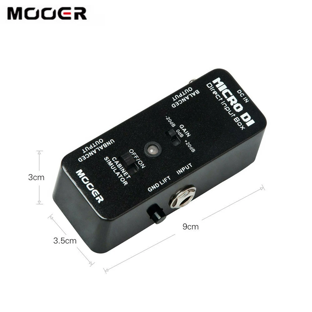 MOOER MICRO DI шкаф симулятор гитарная педаль DI Box гитарный эффект педаль металлический корпус для гитары Запчасти и аксессуары