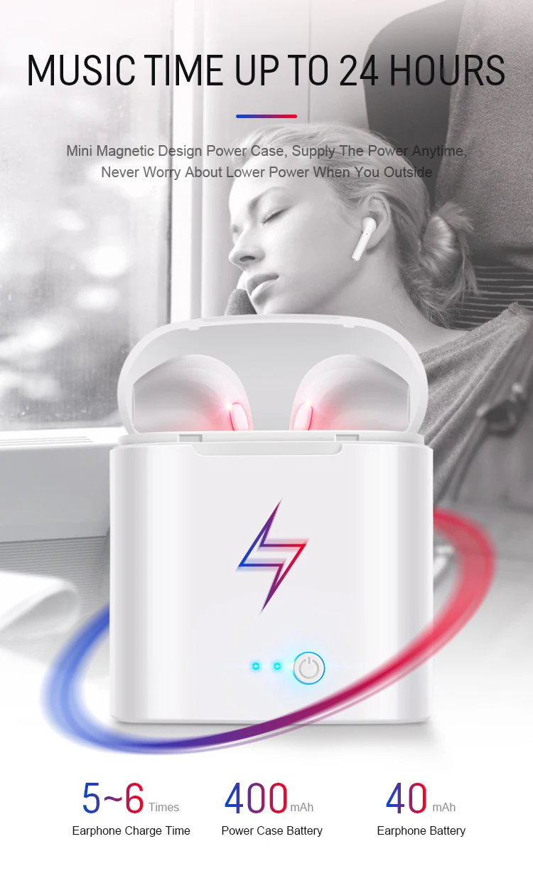I7s TWS беспроводные наушники стерео вкладыши Bluetooth наушники для iPhone 11 Redmi Note 7 8 Pro все смартфон с зарядным устройством
