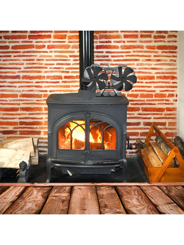 Wood Stove Fan Upgrade 12 Blades Powered Stove Fan Fireplace Stove Fan Increased Efficient Fireplace Stove Accessories Apposite