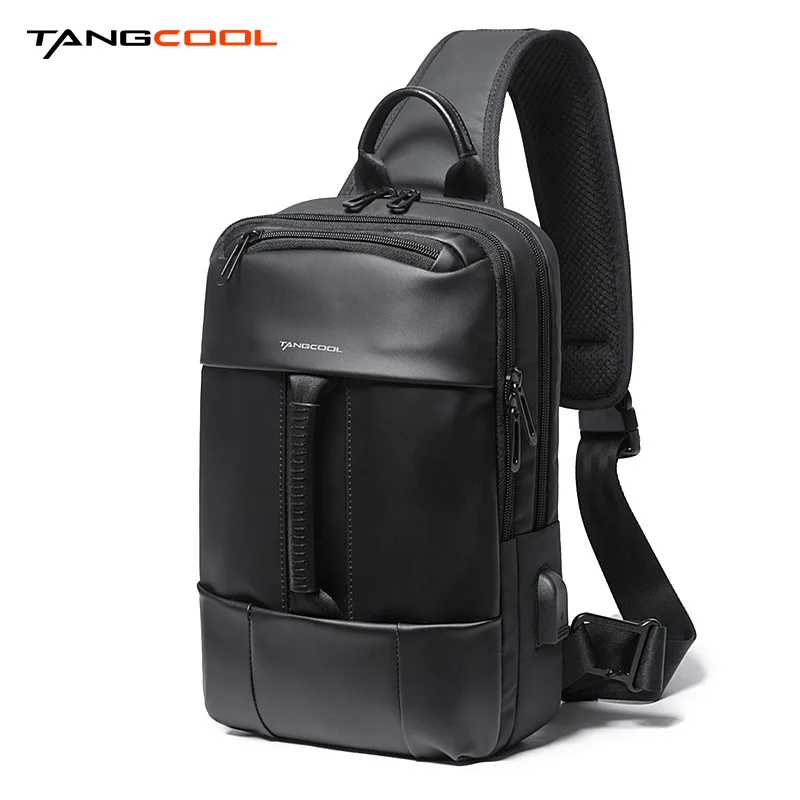 

2019 tangcool New Style Science And Technology USB Outdoor Riding Versitile Fashion Cool Casual Travel Shoulder Bag Men's Chest