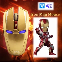CHYI Железный человек беспроводная компьютерная мышь для Marvel Lover эргономичный 3D оптический Usb бесшумный светодиодный ПК Mause дети мыши для Macbook ноутбука