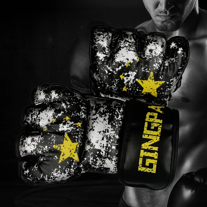 Цветные боевые MMA боксерские спортивные кожаные перчатки Тигр Муай Тай перчатки|