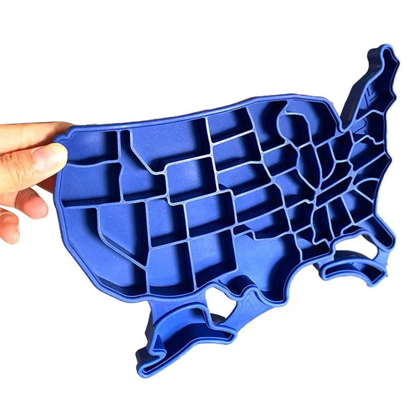 New Creative Silicone American Map Ice Cube Tray Mold Cookies Chocolate  Soap Baking Kitchen Tool United States Map Mold