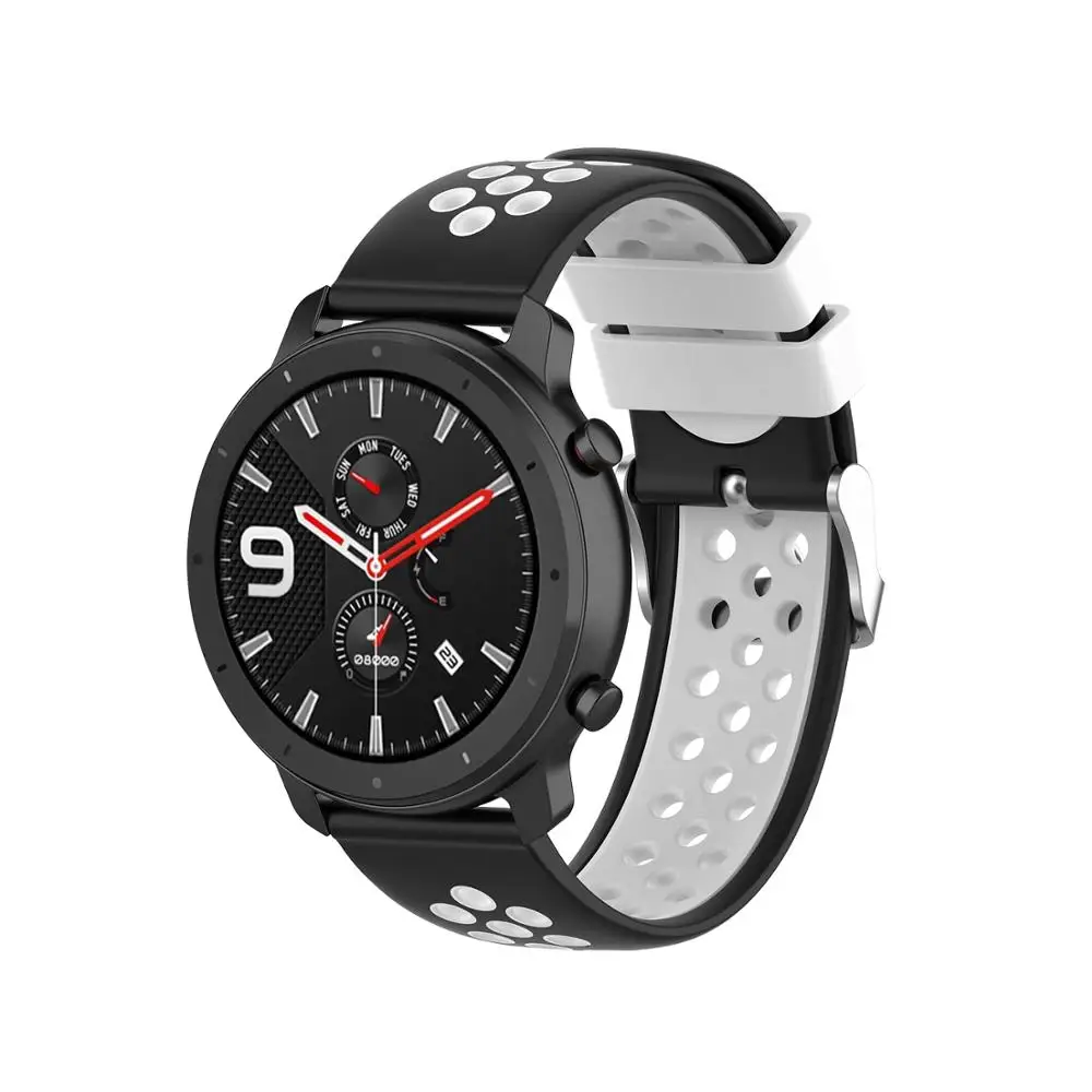 Цветной силиконовый ремешок для часов AKBNSTED 20 мм 22 мм для Xiaomi Huami Amazfit Bip Youth/GTR 42 мм 47 мм для huawei Watch GT/Magic