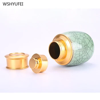 

Celadon metal mouth home Ganoderma lucidum tea coffee bean biscuit candy moisture-proof sealed cans pill powder storage tank