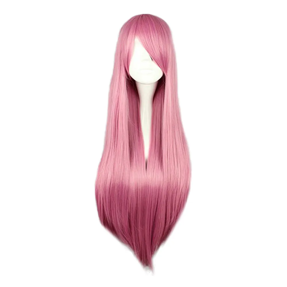 Длинные волнистые прямые парики для косплея высокая температура волокно Серый Розовый многоцветный натуральные вечерние парики#1101 - Цвет: N