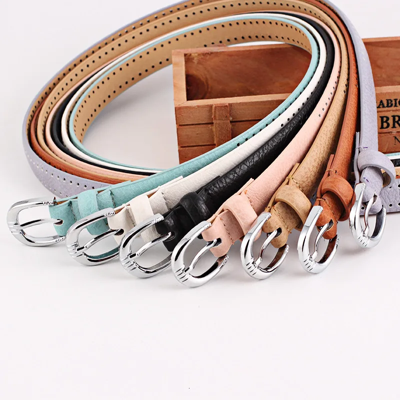 Women Belt Hollow Out Pu Leather Royalblue Belt Women Korean Casual Ladies Solid Thin Leather Belt For Jeans