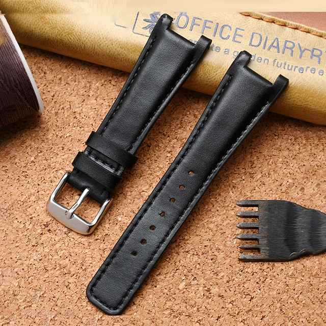 Black Genuine Leather Watch Band For Gucci 1332 1333 1335 Series