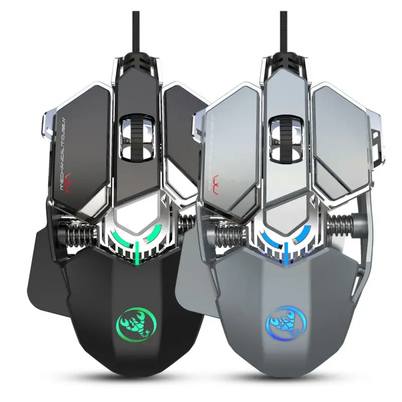 Горячая J600 программируемый макро-определение Мышь USB Проводная игровая мышь 6400 Точек на дюйм 9 ключ Красочный светодиодный эргономичный