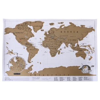 

Deluxe Scratch Off Journal World Map Personalized Travel Poster Custom Decoration Scratch Map