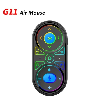 

G11 Air Mouse Google Voice RGB Backlit Gyro Remote Control IR Learning 2.4G Wireless Rechargeable Remote Built-in Battery