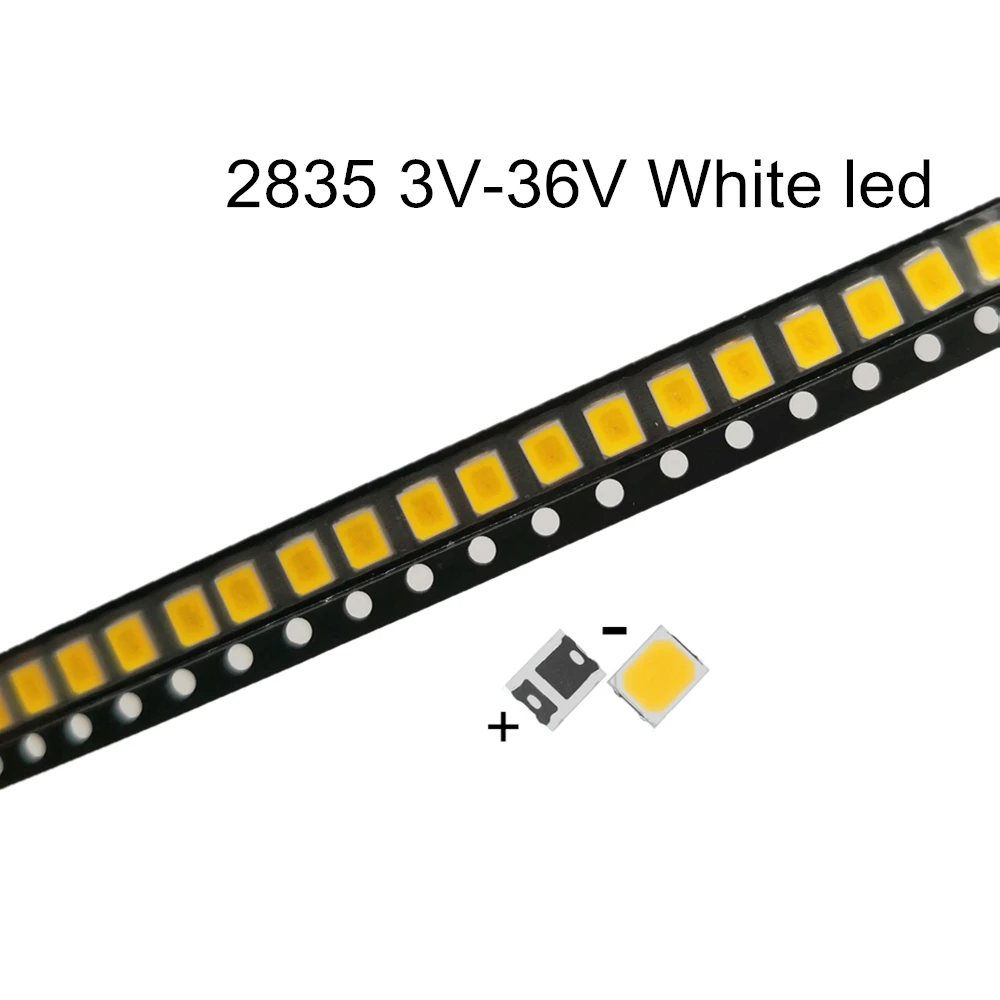 100 шт. SMD СВЕТОДИОДНЫЙ 2835 белый Чип 0,5 Вт 3В 6В 9В 18В 60 70лм ультра яркий SMT 0,5 Вт поверхностное крепление PCB светодиодный светильник лампа|Диоды|   | АлиЭкспресс