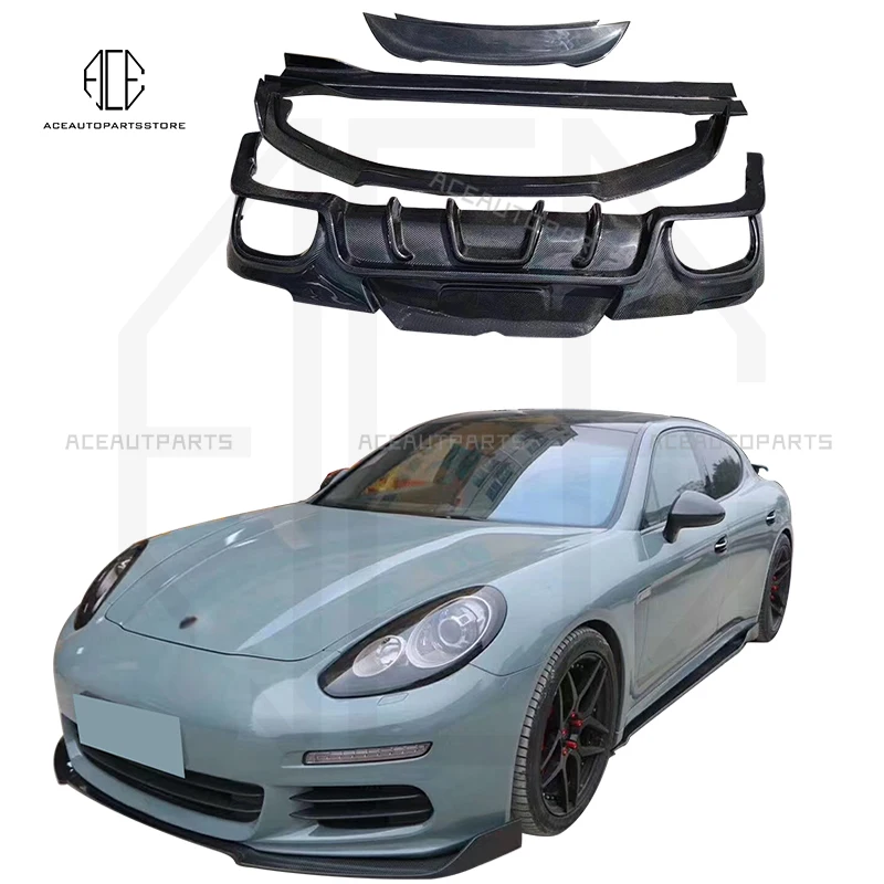 

Real Carbon Fiber Body Kit Car Front Rear Bumper Lip Diffuser Side Skirt Spoiler For Porsche Panamera 970.2