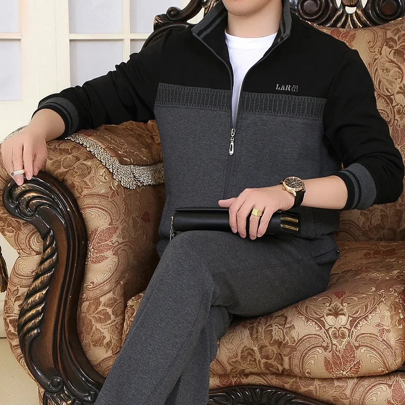 

Middle-aged Sports Set Men's Spring Middle-aged Daddy Clothes Casual Sports Clothing Three-piece Set Large Size Sportswear Sprin