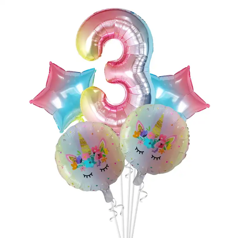 5 шт./партия Радужный градиент Единорог шар 30 дюймов номер День Рождения украшения Дети Единорог Свадебные Воздушные шары Globos