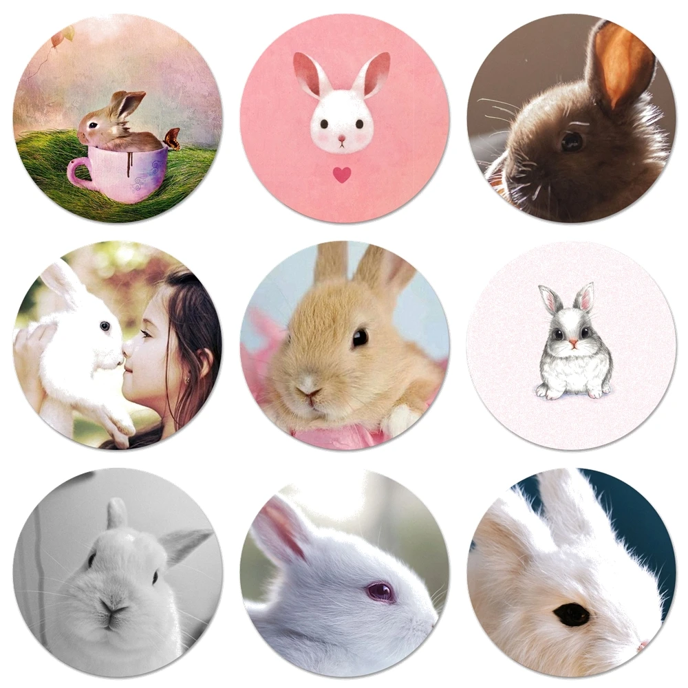 Милый белый кролик-кролик кухонный Декор для дома магнитные наклейки