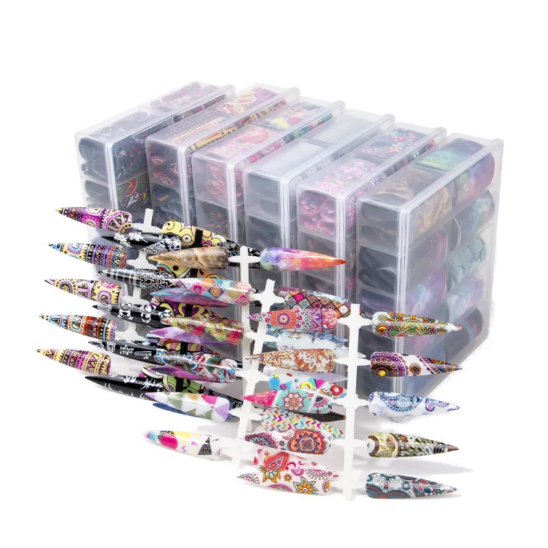 

80cm Set Nail Flame Geometry Starry Sky Star Candy Nail Starry Starry Transfer Pape nail art decorationsNail decals
