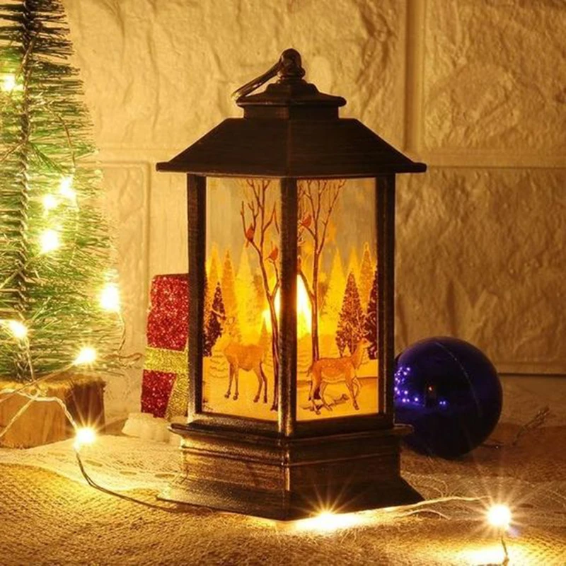 Рождественский фасадный сад домашняя Рождественская игрушка Фонарь ретро лампа Санта яркие огни Navidad Новогодний подарок натальный декор для патио