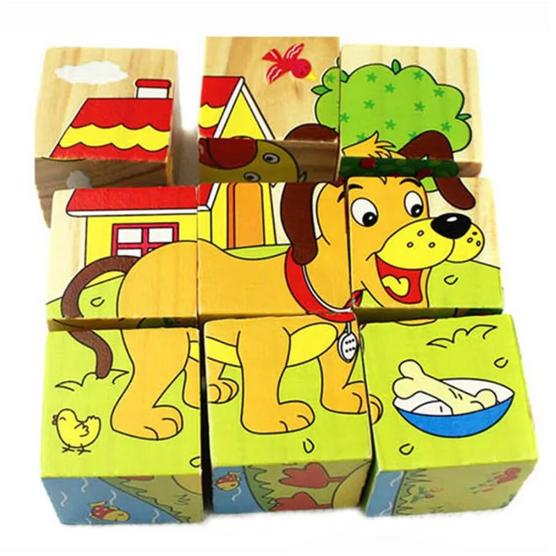 Высококачественная деревянная 3D Головоломка с изображением на шесть лиц игрушки