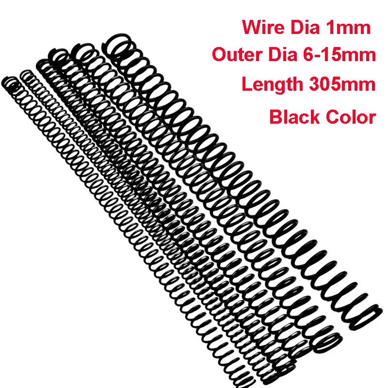 

1PCS Y Type Pressure Spring Black Manganese Steel Spring Wire Diameter 1mm Outer Diameter 6-15mm Length 305mm