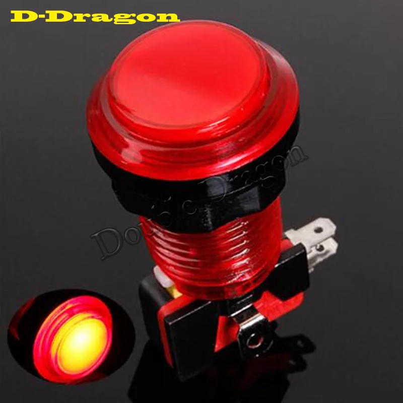 

Arcade Push Button with 5V/12V Illuminated LED Push Buttons Transparent Plastic 1P 2P 3P 4P Credit 28mm Mounting Hole