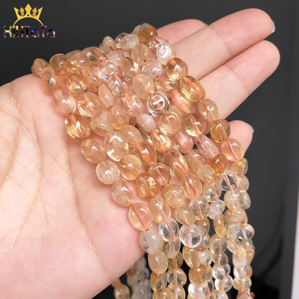 5-8mm Naturstein Unregelmäßige Gelbe Citrin Kristall Lose Spacer Perlen Für Schmuck Machen DIY Armband Zubehör 15 "Zoll – Detail 6