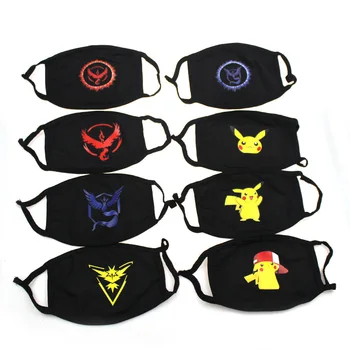 

2020 New Pokemon Protective Mask Washable Clear Cute Pikachu Face Mask Cute Hanging Ear Mask Outdoor Riding Mask for Women Men