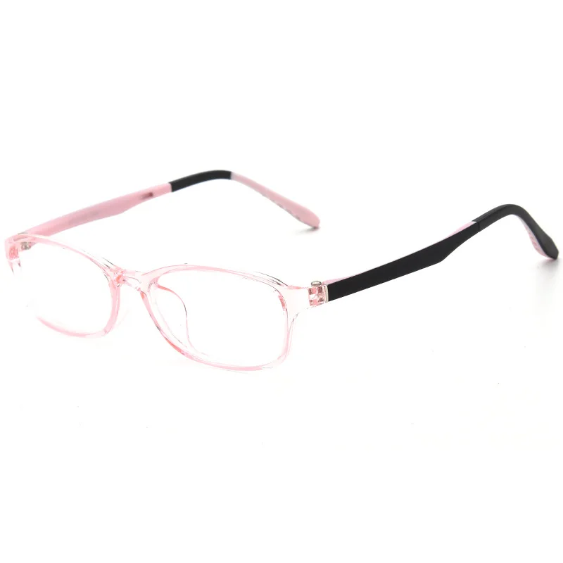 transparent pink Очки синего цвета с защитой от компьютера, Детские прямоугольные очки для мальчиков и девочек, гибкие очки, блокирующие очки для детей, голубой светофильтр УФ-очки - Цвет оправы: transparent pink