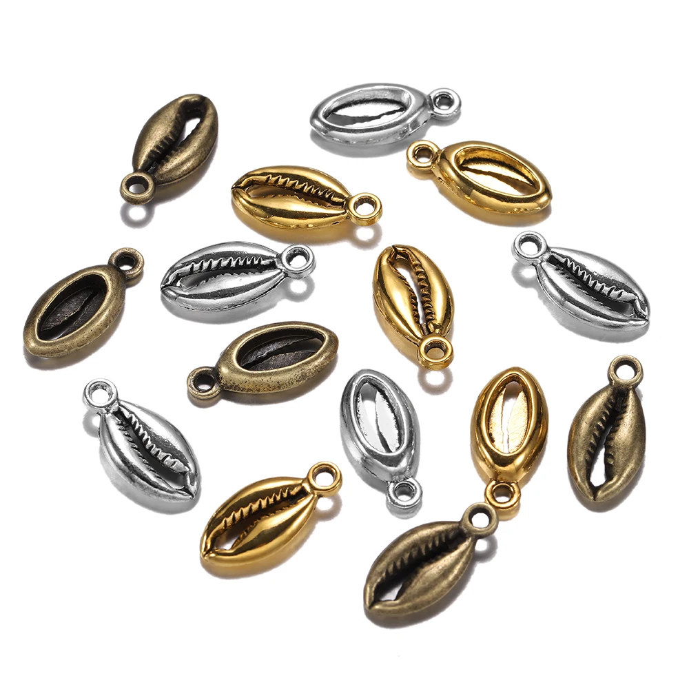20 шт./лот позолоченный античный богемный Cowrie ракушки Очаровательная подвеска для