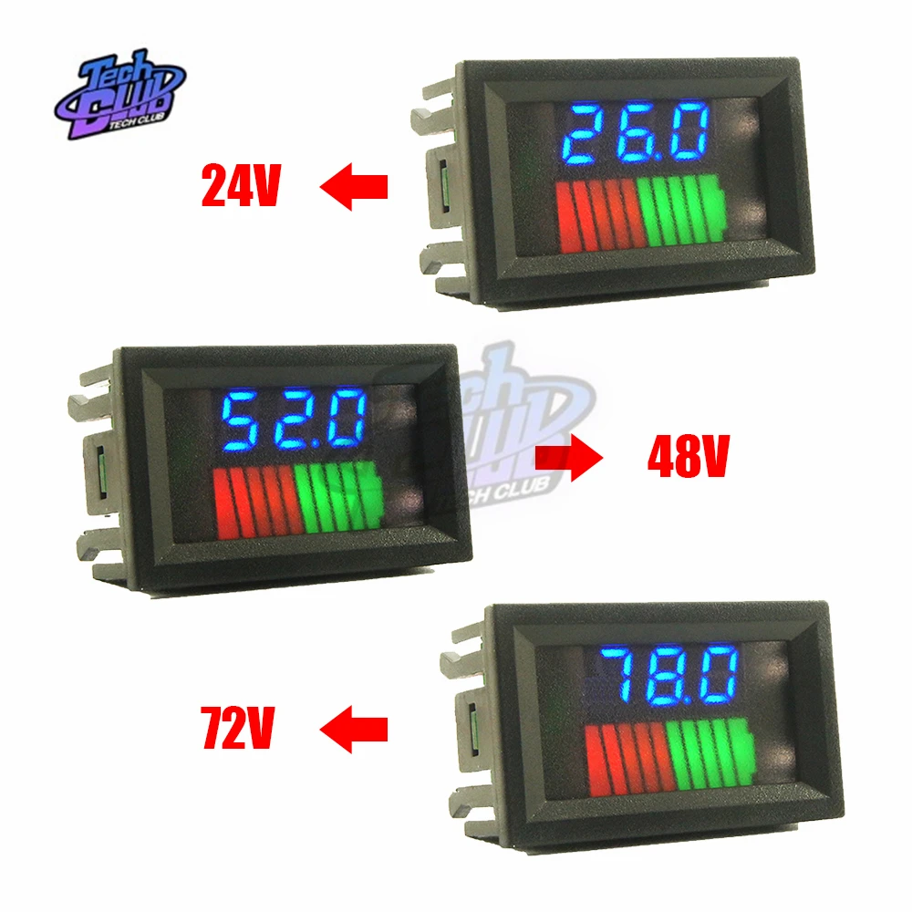 10-сегметный Батарея уровень светодиодный Дисплей литий измеритель емкости аккумулятора индикатор заряда Батарея Тесты красного, зеленого и синего цвета 12/36/60/24 V/48 V