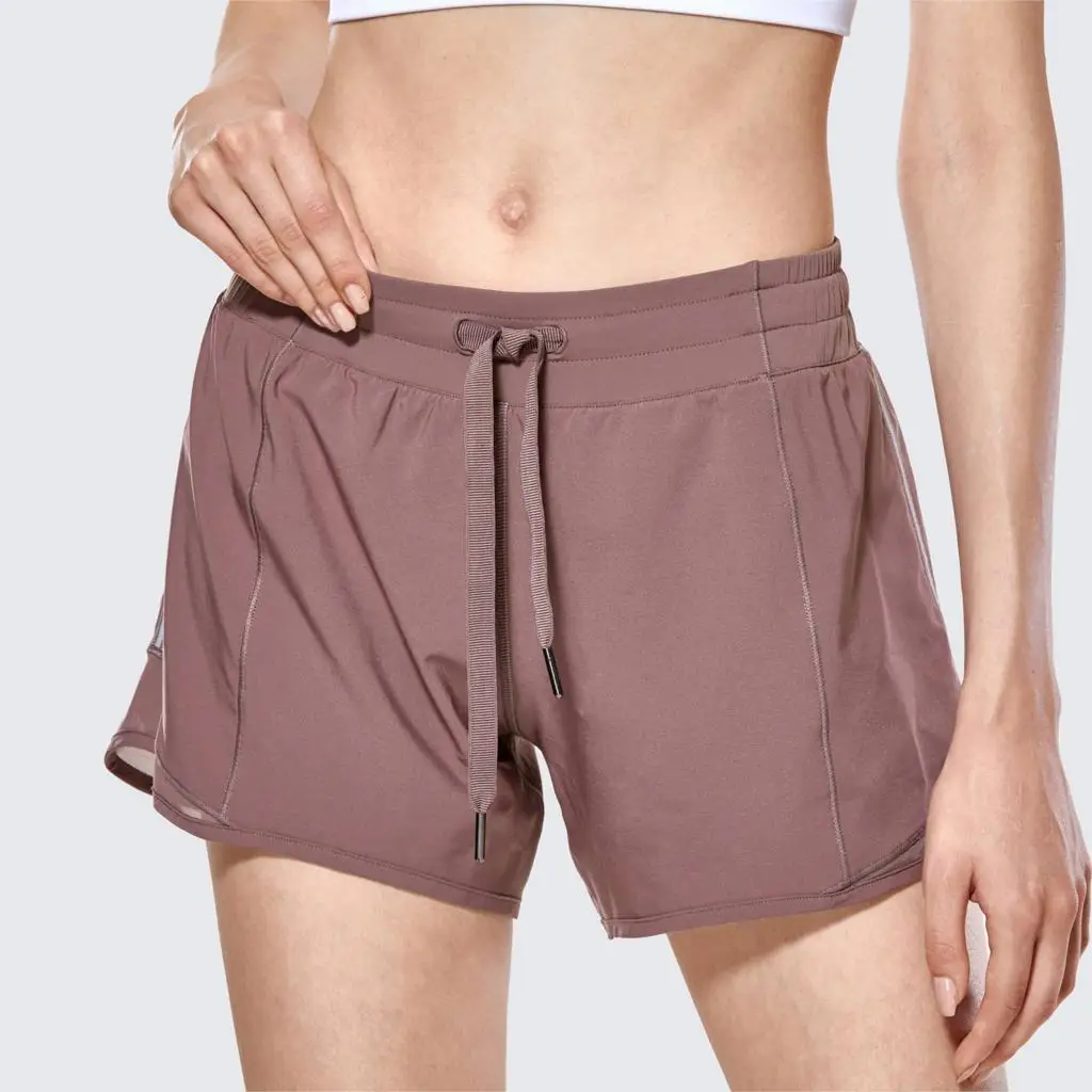Mauve06 La Isla женские спортивные шорты для фитнеса, спортзала, бега с карманом-4 дюйма - Цвет: Mauve06