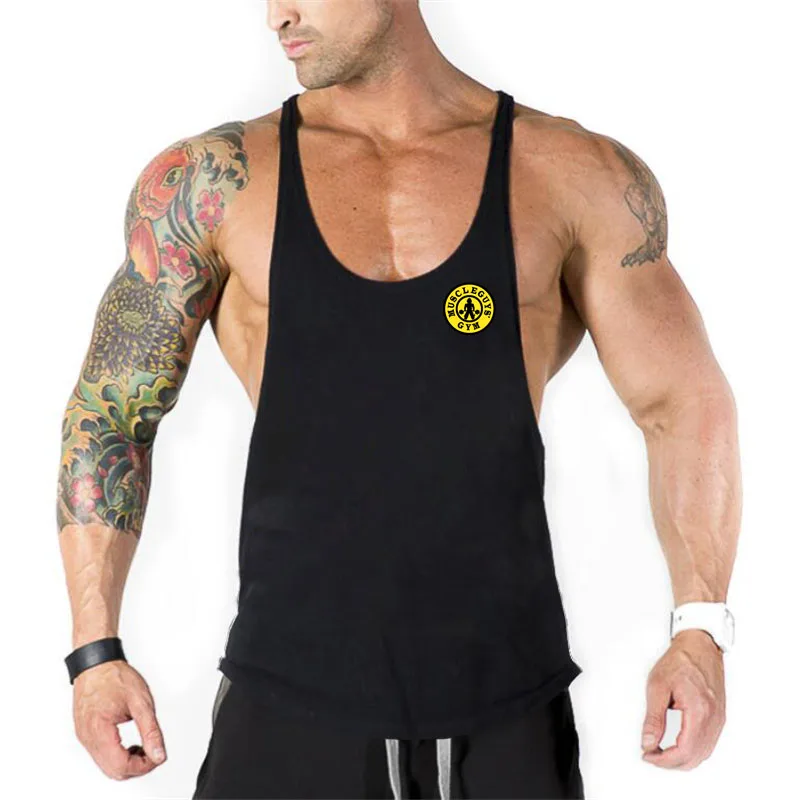 Brand Tank Top Vest Muscle Gym Mens Sleeveless Workout Singlets Sportswear Shirt Stringer Clothing Bodybuilding Singlets Fitness
