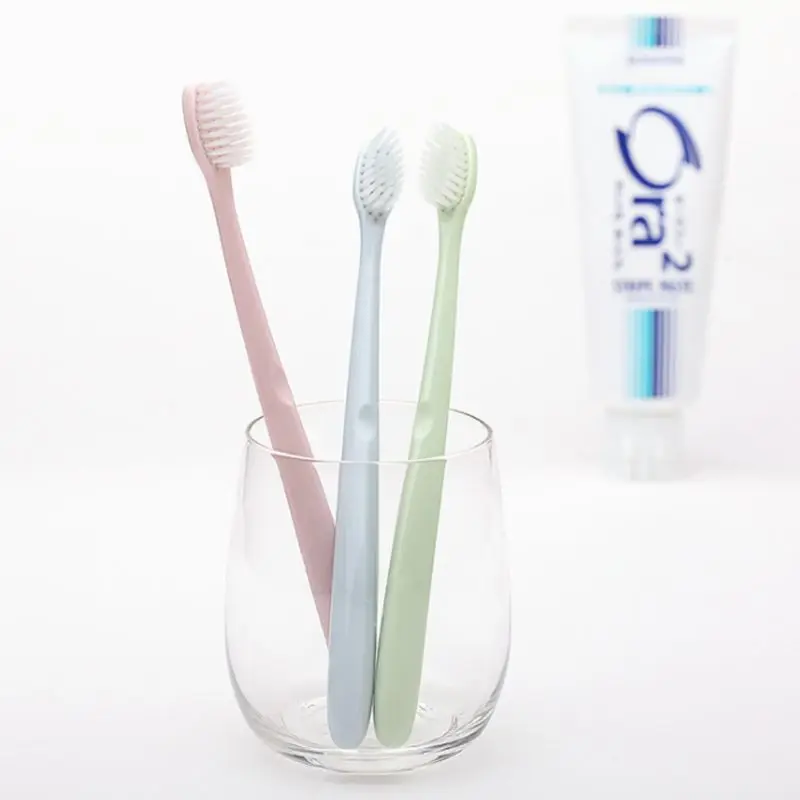 QIAOYAN 3 шт./компл. упругие десны Уход Чистка зубов мягкий тонкий наконечник мягкой щетиной(Стоматологическая полировальная щетка для взрослых Зубная щётка