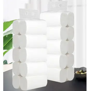

20 Rolls Home Toilet Paper Soft 4-Layer Multi-use Toilet Tissue Bathroom Paper Eco-friendly Skin-friendly Home Toilet Paper