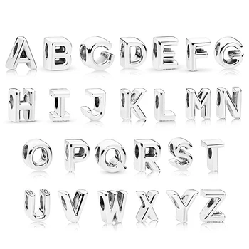 

New alphabet charms A-Z letter bead fit pandora bracelet 3mm snake chain bracelet & bangle accessories for women gift
