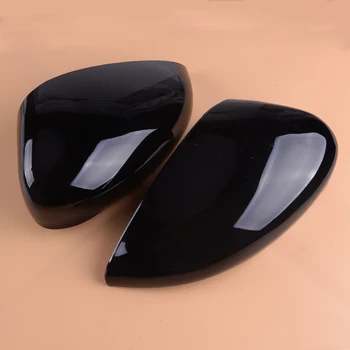

beler 1 Pair Gloss Black Wing Mirror Cover Cap Painted Fit for Ford Fiesta MK7 2008-2017