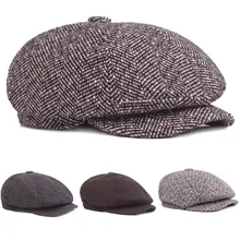 Мужские береты, шапки, повседневные, для вождения, Newsboy, для гольфа, шапки, зимние, вязаные, восьмиугольная шапка