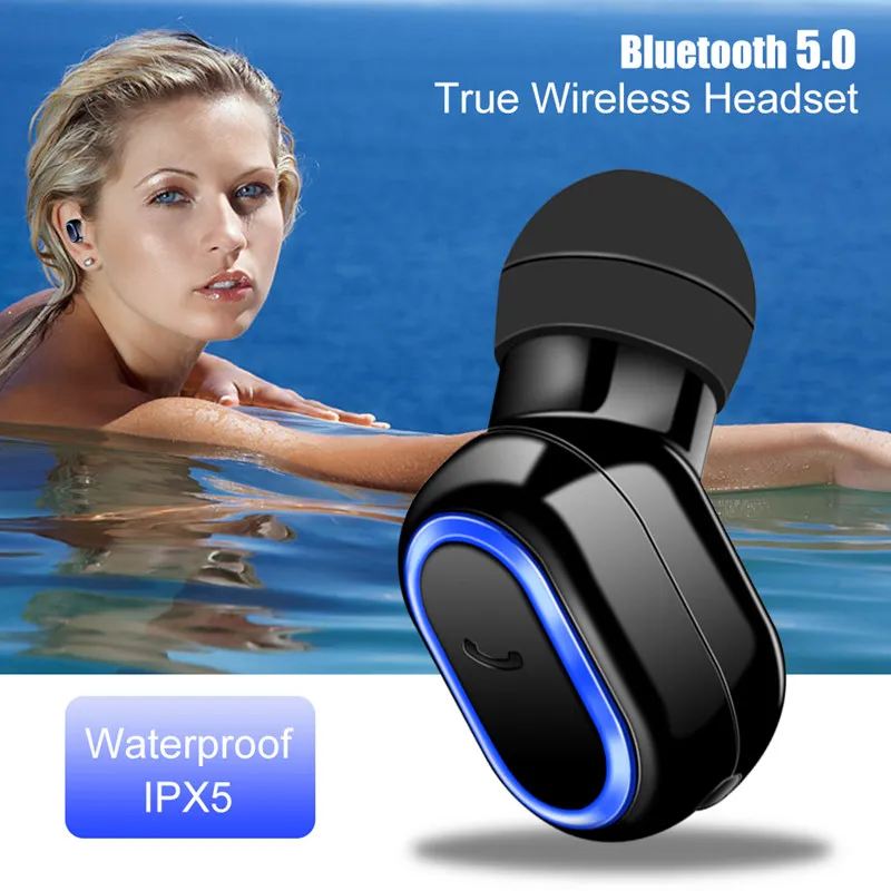 Tws Наушники Беспроводные Bluetooth 5,0 наушники 4D стерео наушники с микрофоном одиночные наушники Спортивная гарнитура наушники с шумоподавлением