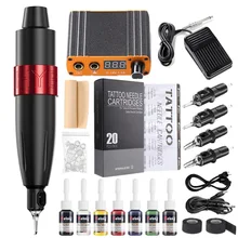 Professional Tattoo Machine Set Quality Rotary Tattoo Pen for Lining and Shading Ink Power Supply Needles Complete Tattoo Kit