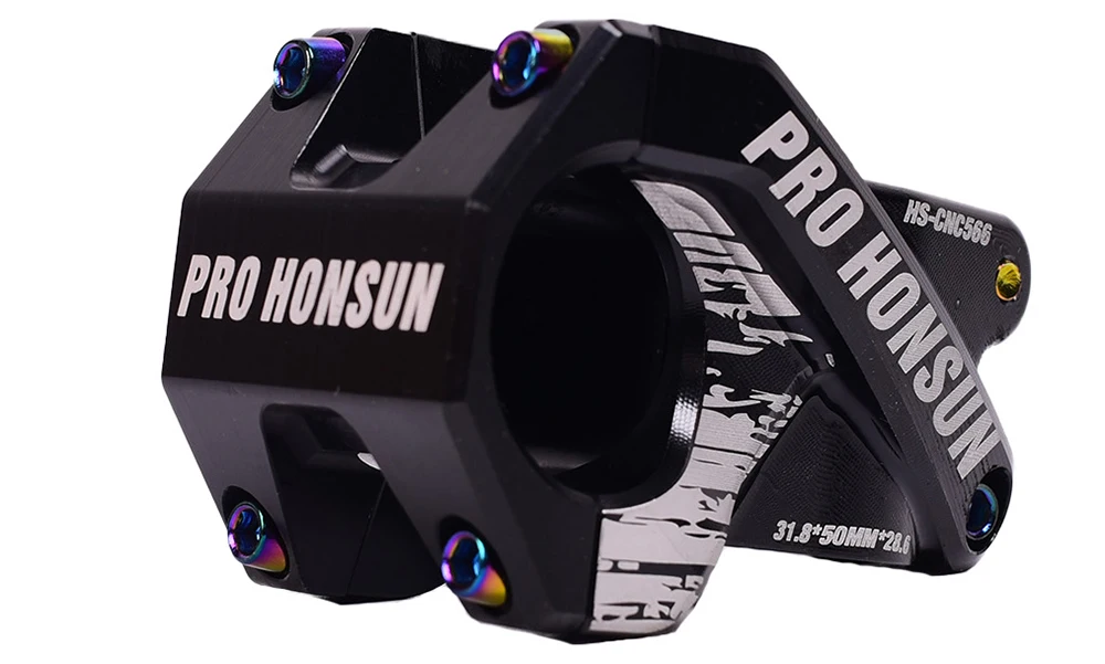 HONSUN PRO MTB велосипедный шток 0 ° 50 мм Дорожный шток 28,6*31,8 мм алюминиевый сплав CNC высокая прочность XC AM Аксессуары для велосипеда 185 г
