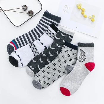 

5pairs/lot Men's Socks Stripe Cotton Long Socks High Crew Casual Business Happy Socks Man Autumn Winter Calcetines Hombre