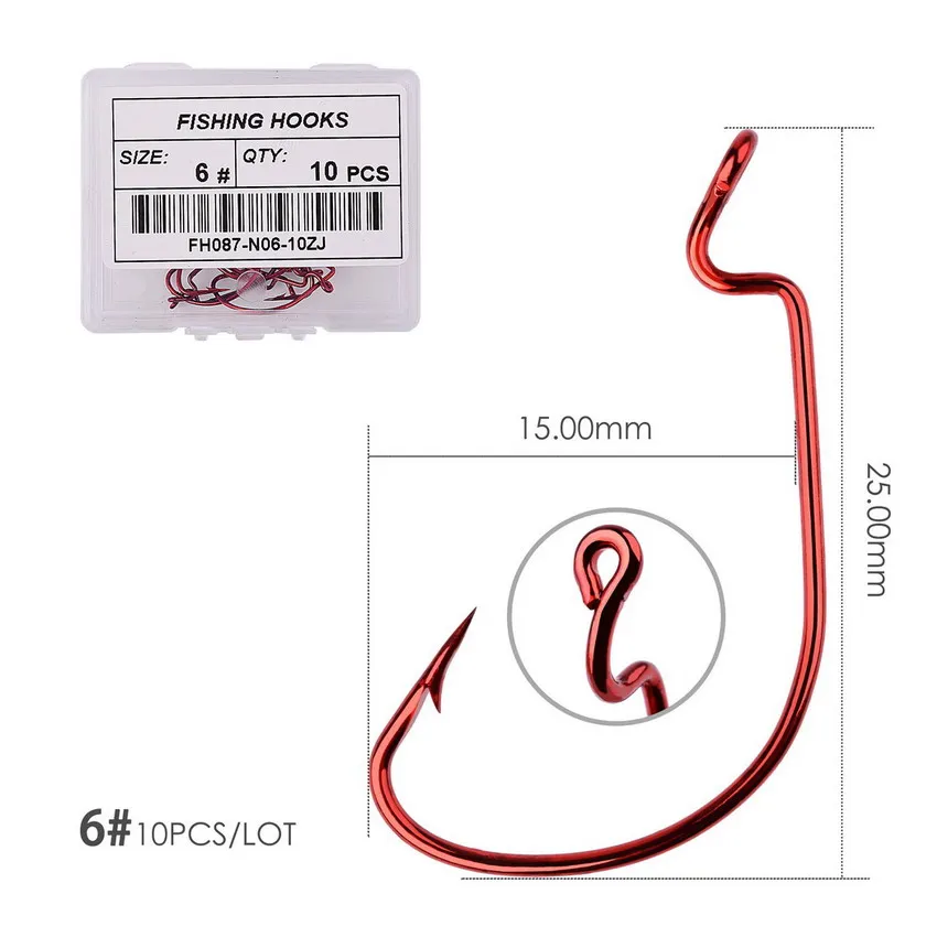 Size 6 - 10pc Бронзовых морских рыболовных крючков 10 шт./кор. jig head кривошипно крюк бас рыболовные крючки для мягкой червь приманки brankbait Карп рыболовные снасти аксессуары pesca - Цвет: Size 6 - 10pc