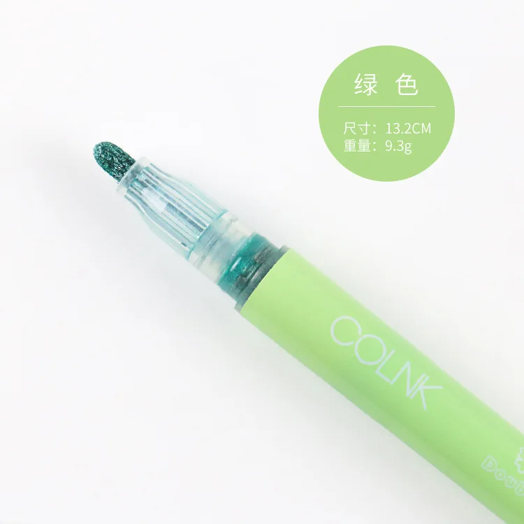 EZONE, двойная линия, маркер, ручка, креативный цветной маркер, фэнтези, маркер, для детей, сделай сам, ручка для рисования, школьные, офисные принадлежности - Цвет: Зеленый