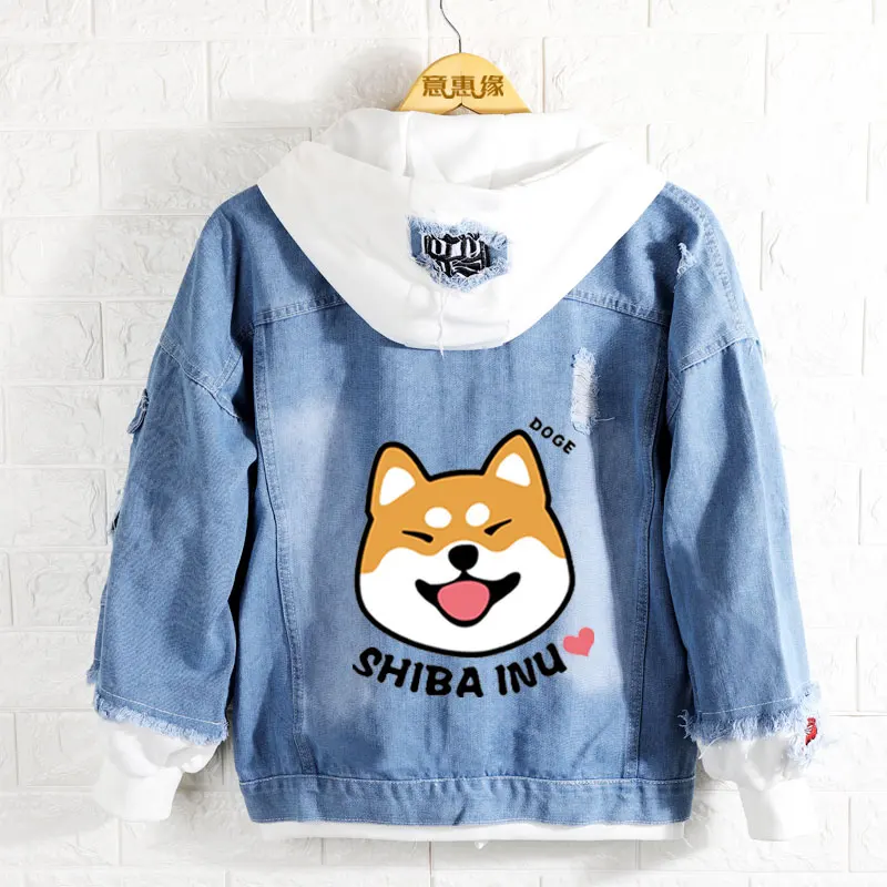 Новинка Doge худи джинсы аниме пальто для мужчин и женщин модная куртка