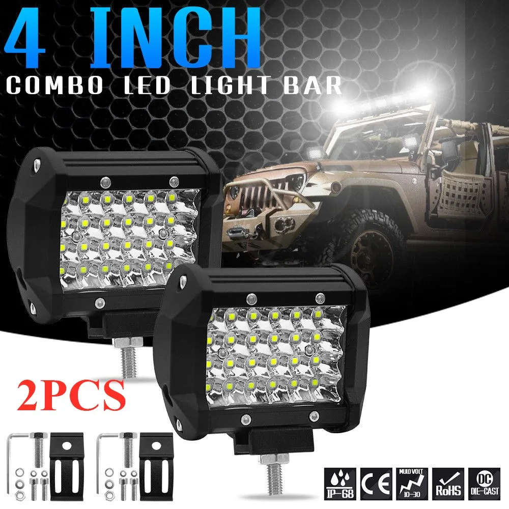

2pcs 4inch Led Light Bar/Work Light 72W Spot Led Work Light Bar Spot Beam for 4x4 Offroad Tractor Truck SUV Boat ATV fog lamp