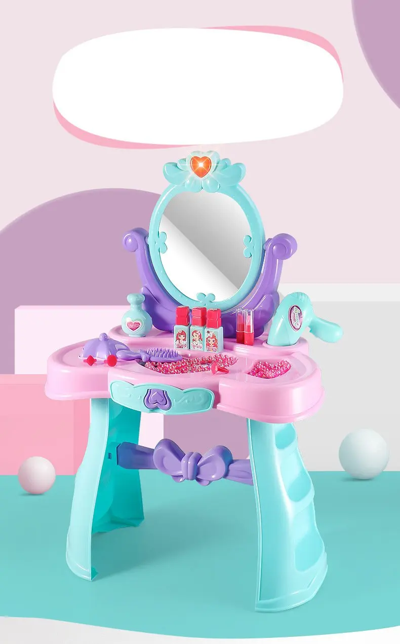 Лучший ABS пластик красота игрушки Парикмахерская Рождественский подарок игрушки для девочек детская принцесса моделирование ролевые игры туалетный столик игрушки